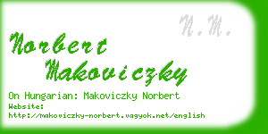 norbert makoviczky business card